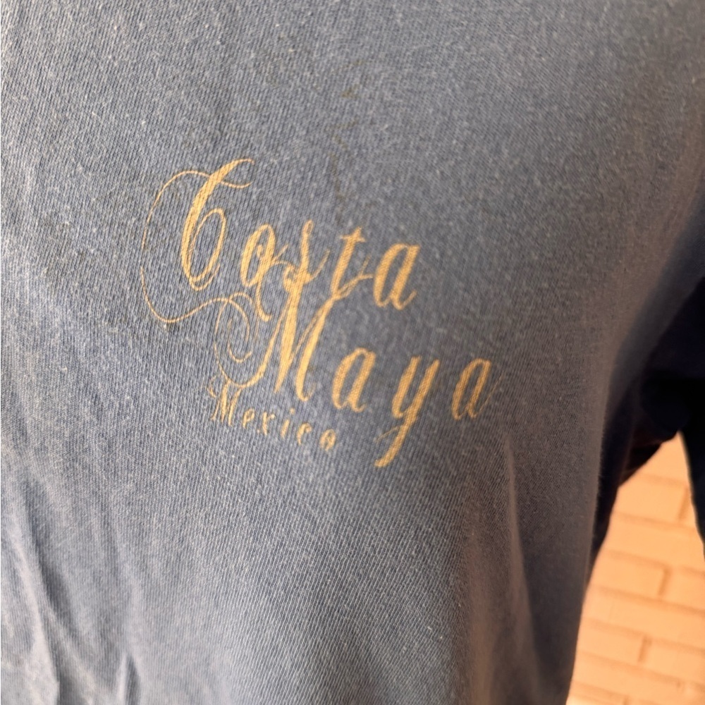 Costa Maya Mexican Blue Women's Short Sleeve Tee giving Beach vibes. Size L - Picture 2 of 4